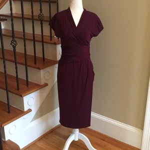 Suzi Chin Boutique Ruched Faux Wrap Dress